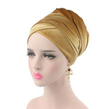 5PCS Women Lexury Velvet Hijab Turban Muslim Long-tailed headscarf Hat Islamic Scarf Ladies African Wrap Head Scarves India Hat 2024 - buy cheap