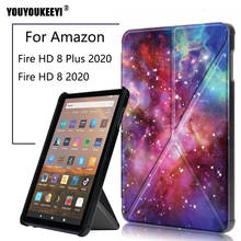 Funda de pie para Amazon Fire HD 8 Plus, 2020, 8 pulgadas, tableta magnética, auto wake sleep smart, para HD8 + Stylus pen, como regalo 2024 - compra barato