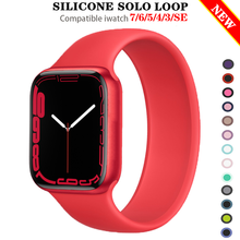 Solo Loop Strap for Apple Watch Band 44mm 40mm 38mm 42mm Elastic Belt Silicone bracelet pulseira iwatch 6 5 4 3 SE 7 45mm 41mm 2024 - купить недорого