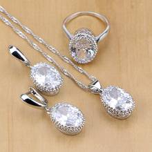 925 Sterling Silver Jewelry White Zircon Jewelry Sets For Women Party Earrings/Pendant/Necklace/Rings 2024 - buy cheap