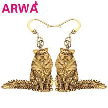 ARWA Antique Gold Plated Elegant Birman Cat Earrings Cute Kitten Drop Dangle Jewelry For Women Girls KidS Charm Gift Accessories 2024 - buy cheap