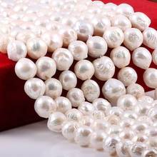 Perlas de agua dulce naturales, perlas redondas blancas usadas para la fabricación de joyas DIY, pulsera, collar, tamaño 8-9mm/12-13mm, nuevas 2024 - compra barato
