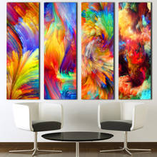 Pintura abstracta moderna de gran tamaño para decoración del hogar, imágenes de pared de nubes coloridas para sala de estar, sin marco 2024 - compra barato