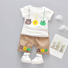 Baby Boy Clothes Boys Summer Cartoon Set Toddler Kids Clothing Cotton White Black T-Shirt Shorts 1 2 4 Years Infant Girl Outfits 2024 - buy cheap