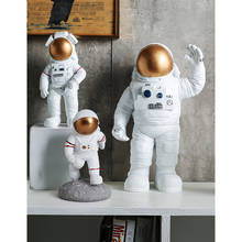 Escultura miniatura de astronauta moderna, espaço externo criativo, modelos de lua de resina, cosmonauta, estatueta de artesanato, ornamento de decoração de casa 2024 - compre barato