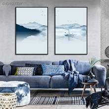 Chinese Landscape Mountain Lake Canvas Painting Family Decoration Living Room Wall Art Picture Nature Scenery Poster And Print 2024 - buy cheap