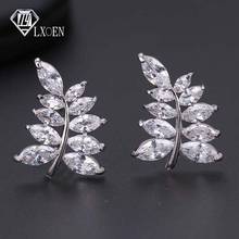 Elegant Bridal Earrings with Silver Color Zircon Leaf Flower Earrings for Women Wedding Party  Korean Earrings 2024 - buy cheap