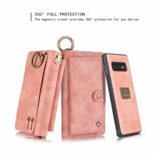 Para Samsung Galaxy S7 S8 S9 S10 Plus Note 8 Note 9 Note 10 + PU cuero moda cremallera cartera teléfono Funda magnética Funda + regalo 2024 - compra barato