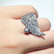 Роскошные Подарочные Кольца с ангельским крылом Visisap, кольца для вечеринки, дня рождения, циркониевые вечерние ние кольца для женщин, модные ювелирные изделия, поставщик F133 2024 - купить недорого