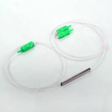 Divisor PLC de fibra óptica SC 1: 2, Mini tubo de acero Tipo 1x2, divisor de fibra Opitc de 0,9mm, conector SC/APC, 5 unids/lote 2024 - compra barato