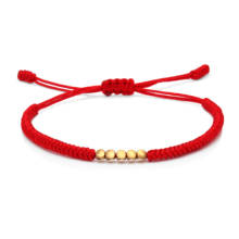 Tibetan Buddhist Lucky knot Copper Beads Braided Bracelet Women Men Red String Kabalah Adjustable Twist Beads Handmade Jewelry 2024 - buy cheap