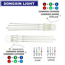 20PCS 5MM LED Common Cathode RGB light emitting diode common anode Red & Green & Blue F5 4Pin Transparent/Fog positive negative 2024 - buy cheap