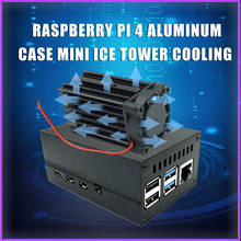 Алюминиевый Чехол для Raspberry Pi 4, 25 мм, с бесшумным охлаждающим вентилятором и радиатором для raspberry Pi 4 Model B 2024 - купить недорого