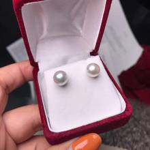 gorgeous pair of 9-10mm south sea white pearl earring 18k 2024 - buy cheap