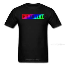 Confident LGBT T-shirt Men Letter T Shirt Gay Pride Tshirt Short Sleeve Black Tops Tees Cotton Fabric Clothes Summer New 2024 - buy cheap