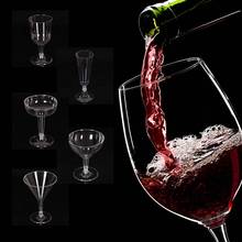 6pcs/bag Disposable Plastic Wine Glass Party Wedding Champagne Flute Goblet Cocktail Cup 2024 - buy cheap