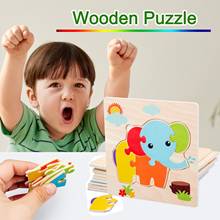 3D деревянные головоломки для детей, Детский когнитивный пазл, деревянные игрушки для детей, детская игрушка-пазл, Рождественский подарок 2024 - купить недорого