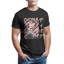 Genshin camiseta manga curta jogo de personagem, camiseta de anime masculina diona 2024 - compre barato