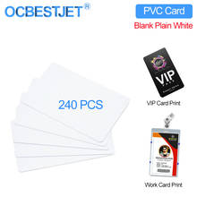 240 pçs branco liso branco cr80 inkjet pvc plástico cartão duplo lado imprimível para cartão de identificação para epson l800 l805 l810 l850 impressora 2024 - compre barato