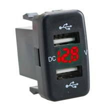 Dual USB Car Charger Socket, Voltmeter USB Power Outlet Boat USB Charging Port Fused for Toyota 2024 - buy cheap