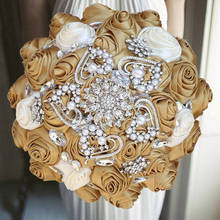 1pc/lot  Gold  Bridal Wedding Bouquet With Diamond For Wedding Decoration 2024 - buy cheap