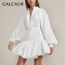 GALCAUR, сексуальная открытая рубашка, юбка, комплект из двух предметов, женская блузка с рукавом-фонариком, топы, женские Лоскутные кружевные юбки с высокой талией, костюмы 2024 - купить недорого