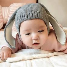 Gorro de conejo de orejas largas para bebé, gorro de punto para niño pequeño, Adorable, suave, para Otoño e Invierno 2024 - compra barato