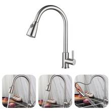 Stainless Steel Kitchen Faucets Single Handle Pull Out Water Tap Single Hole Handle Swivel 360 Degree Water Mixer Tap 2024 - buy cheap
