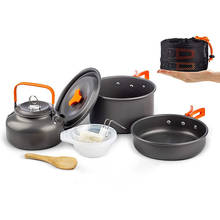 Aluminum Camping Cookware Set Outdoor Cooking Kit Hiking Tableware Tourism Equipment Kettle Pot Frying Pan BBQ Picnic 2024 - buy cheap