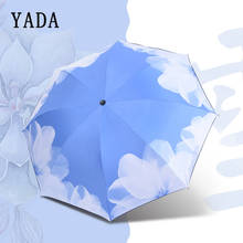 Yada guarda-chuva para mulheres, branco, azul, rosa, flores, chuva, flor, floral, uv, dobrável, à prova de vento, sombrancinhas, ys789 2024 - compre barato