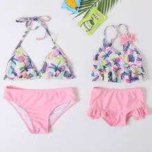 2020 new Girls Swimsuit Two-pieces Ruffle Style Children's Swimwear Mother And Daughter Swimsuit Family Matching Clothes-SW410 2024 - buy cheap