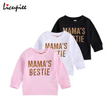1-6 Years Kids Pullover Unisex Letter Print Round Neck Long Sleeve Blouse Spring Fall White/black/pink Children Sweater 2024 - compre barato