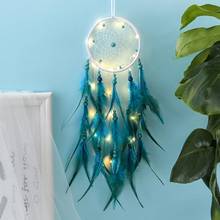 Dream Catcher Led Handmade Dreamcatcher Feathers Night Light Dream Catchers Wall Hanging Home Room Decoration Baby Wall Decor 2024 - buy cheap