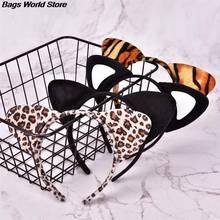 Diadema con orejas de gato Tigre leopardo nuevo corto de felpa accesorios para el cabello accesorios fantásticos Festival de fiesta de niñas y mujeres lindas 2024 - compra barato