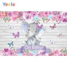 Elephant Butterfly Wooden Board Newborn Baby birthday Backdrop Photography Custom Photographic Background For Photo Studio 2024 - buy cheap