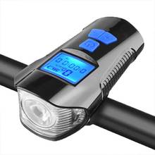 Bicycle Lamp USB Charging LED Strong Light Outdoor Waterproof Mountain Bike Headlights Electronic Bell glare LED flashlight 2024 - buy cheap