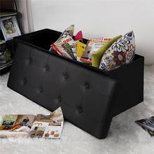 110 x 38 x 38cm Folding Footstool Storage Box PVC Leather Sofa Chair Ottoman Bench Home Organizers Box Space Saving Large Size 2024 - buy cheap