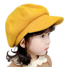 Chapéu infantil de algodão, liso, casual, para meninos e meninas, 3 a 8 anos 2024 - compre barato