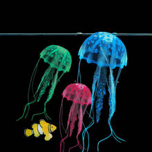 Светящийся эффект искусственные Медузы аквариум для аквариума декор мини подводная лодка орнамент 2024 - купить недорого