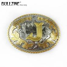 Bullzine wholesale zinc alloy BELT BUCKLE letter "J" belt buckle FASHION belt buckle FP-03702-J LUXURIOUS jeans gift belt buckle 2024 - buy cheap