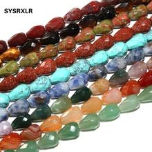 Faceted Natural Stone Water Drop Shape Loose Beads Crystal Semi-finished String Bead For Jewelry Making DIY Bracelet Necklace 2024 - buy cheap