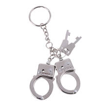 Creative Police Man Metal Handcuff Shape Chain Keychain Charms Pendant Car Key Handbag Keyring Jewelry Gift keyfob Mini size 2024 - buy cheap