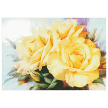 Three-yellow roses cross stitch package big bloom 18ct 14ct 11ct cloth cotton thread embroidery DIY handmade needlework 2024 - compre barato