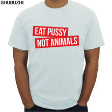new arrived Eat Pussy Not Animals shubuzhi men t-shirt fashion summer hip-hop luxury brand tshirt cotton tees and tops sbz5330 2024 - buy cheap