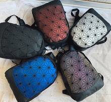 Рюкзак для ноутбука с геометрическим узором для мужчин и женщин, Складной школьный ранец на плечо с голограммой для девочек-подростков 2024 - купить недорого