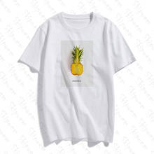 Fruit Art футболка с ананасом Женская Панк Tumblr Эстетическая Harajuku Kawaii короткий рукав размера плюс хлопковая Футболка Femme уличная одежда 2024 - купить недорого