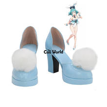 Miku-zapatos de tacón alto personalizados, conejo blanco, chica, Anime, Cosplay 2024 - compra barato