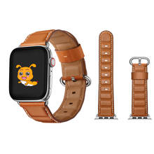 Correa de cuero genuino para apple watch, pulsera de 42mm y 38mm, correa de reloj de alta calidad para iwatch 6/5/4/3/2/1, 44mm y 40mm 2024 - compra barato