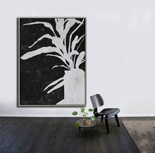 Large Wall Art Canvas Art Abstract Flowers Modern Art Canvas Painting Minimalist Black And White Modern Art Home Decor 2024 - купить недорого