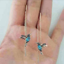 Unique Long Style Earrings Bird Pendant Tassel Crystal Pendant Earrings Ladies Jewelry Design for Wedding Anniversary Party Gift 2024 - buy cheap